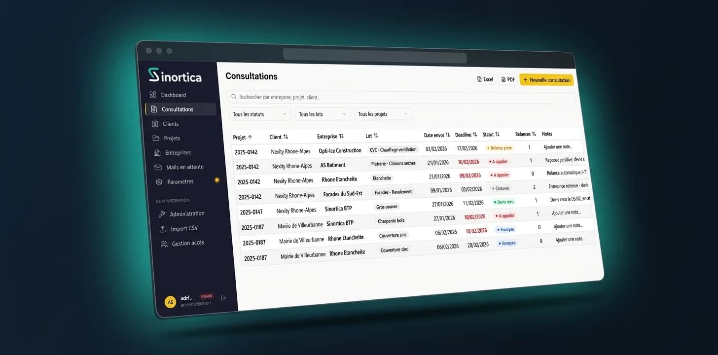 Suivi d'appels d'offres